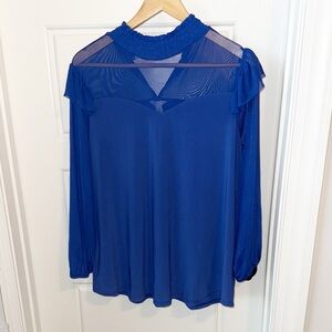 Cato Elegant Blue Sheer Women's Top 18/20